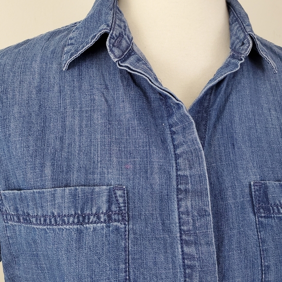 Madewell Denim Drop Hem Shirt Dress - Picture 16 of 16